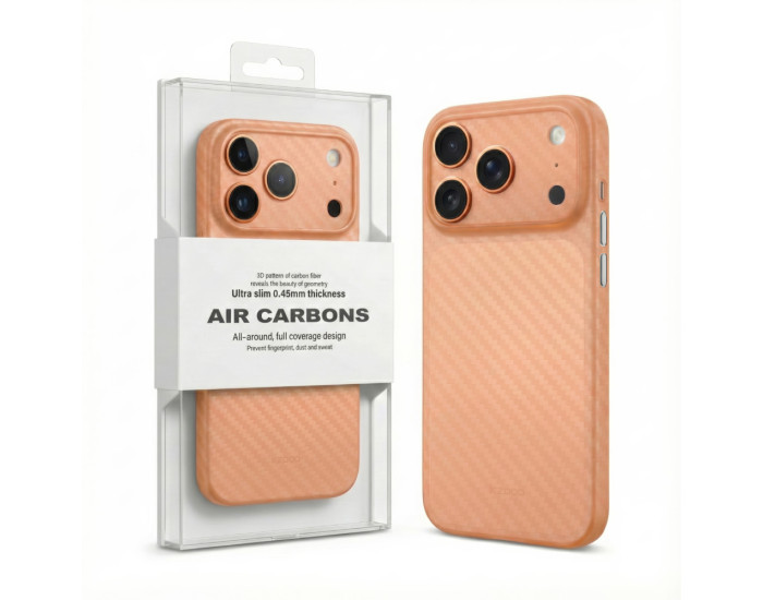 Чохол-силікон KZDOO Air Carbon iPhone 17 Pro Max Orange