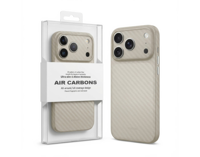 Чохол-силікон KZDOO Air Carbon iPhone 17 Pro Max, Titanium grey
