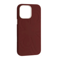Чехол-силикон Flower Liquid Case iPhone 16 Pro Max, Deep cherry red