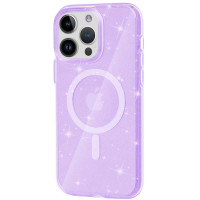 Чохол-силікон Galaxy Sparkle (MagFit) iPhone 15 Pro (Purple+Glitter)