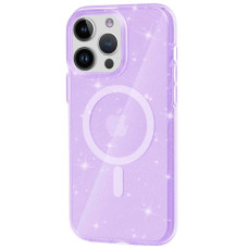 Чохол-силікон Galaxy Sparkle (MagFit) iPhone 15 Pro (Purple+Glitter)