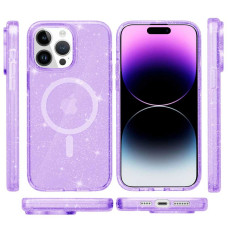 Чохол-силікон Galaxy Sparkle (MagFit) iPhone 15 Pro (Purple+Glitter)
