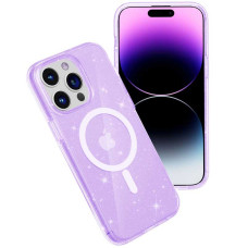 Чохол-силікон Galaxy Sparkle (MagFit) iPhone 15 Pro (Purple+Glitter)