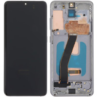 Дисплей з сенсорним екраном (модуль) Samsung G980 Galaxy S20 /G981, чорний з рамкою сріблястою, OLED
