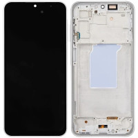 Дисплей з сенсорним екраном (модуль) Samsung A266 A26, чорний з рамкою білою, сервісна упаковка, оригінал, Amoled (GH82-37049B)