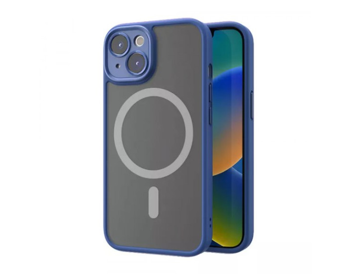 Чохол-силікон Rock Guard Touch with Magsafe (Anti-drop Lens Protection) iPhone 14 Plus, Blue