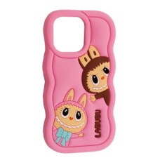 Чехол-силикон Labubu Case iPhone 12 Pro Max /13 Pro Max /14 Plus /15 Plus, розовый