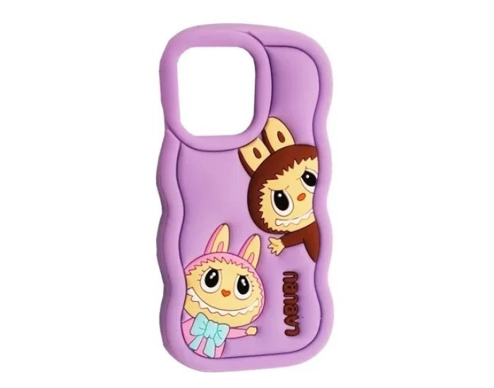 Чехол-силикон Labubu Case iPhone 13 /14 /15, глицин