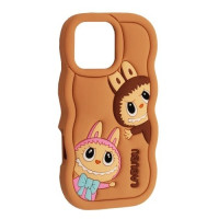 Чехол-силикон Labubu Case iPhone X/XS, коричневый