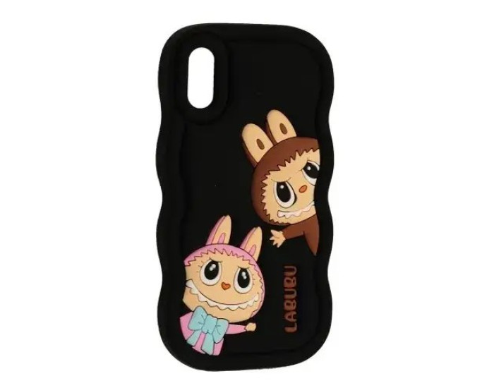 Чехол-силикон Labubu Case iPhone XR, черный