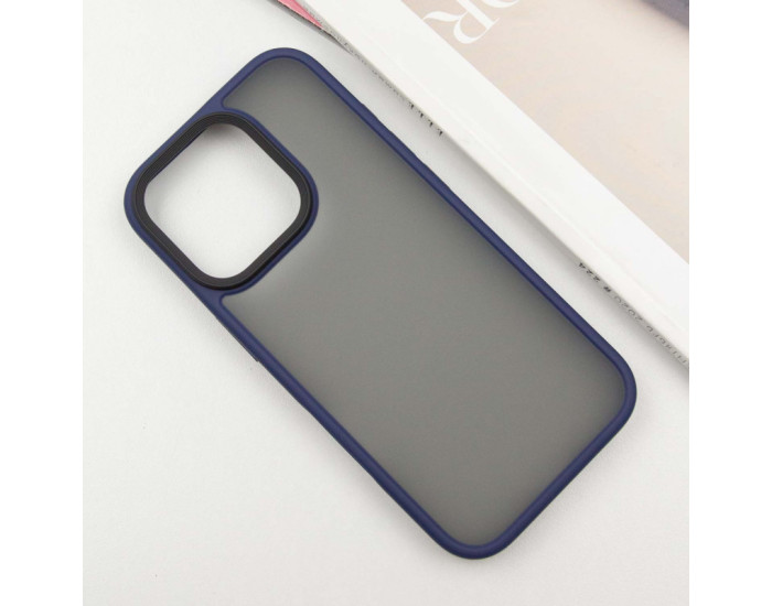 Чохол-силікон Metal Buttons iPhone 16 Pro, синій