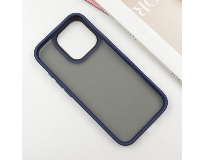Чохол-силікон Metal Buttons iPhone 16 Pro, синій