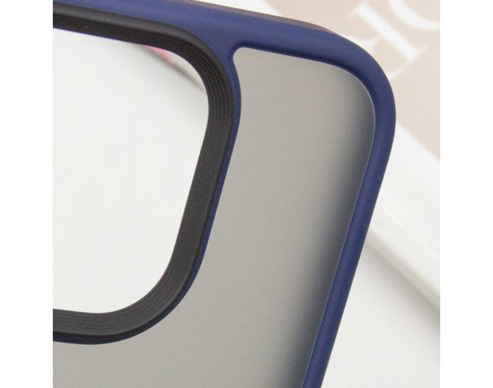 Чохол-силікон Metal Buttons iPhone 16 Pro, синій