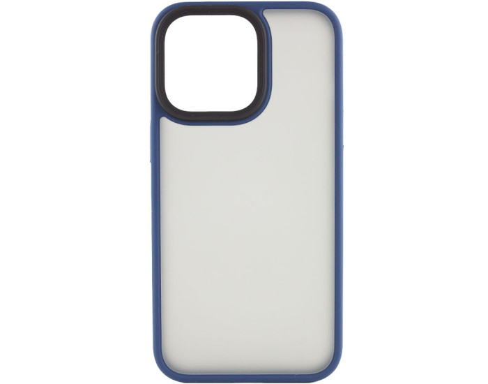Чехол-силикон Metal Buttons iPhone 15 Pro, синий