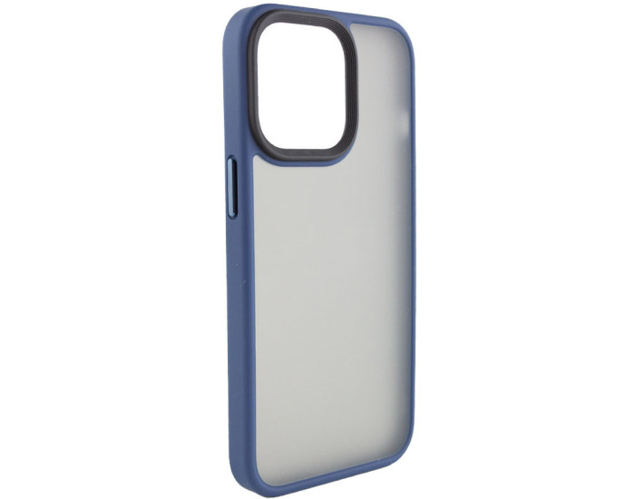 Чехол-силикон Metal Buttons iPhone 15 Pro, синий