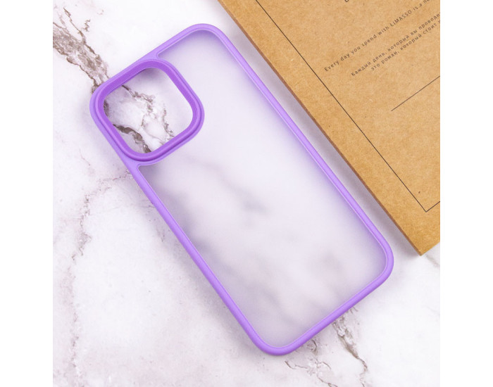 Чохол-силікон Metal Buttons iPhone 15 Pro Max, бузковий