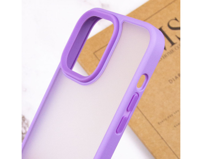 Чохол-силікон Metal Buttons iPhone 15 Pro Max, бузковий