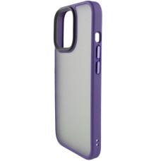 Чохол-силікон Metal Buttons iPhone 14, Темно-Фіолетовий
