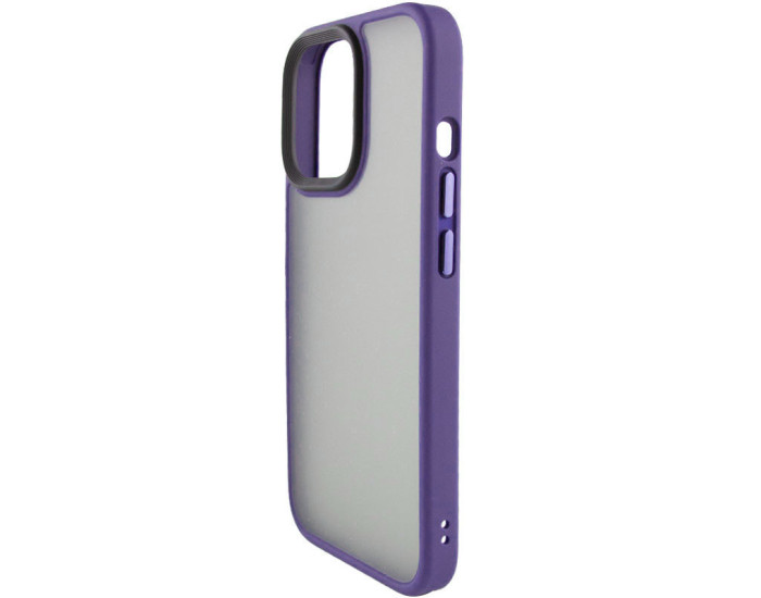 Чохол-силікон Metal Buttons iPhone 14, Темно-Фіолетовий