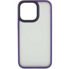 Чохол-силікон Metal Buttons iPhone 14, Темно-Фіолетовий
