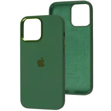 Чохол-силікон Silicone Case Full (Metal Frame and Buttons) iPhone 12 /12 Pro, Dark green