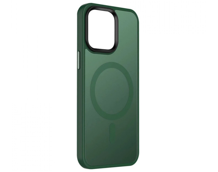 Чохол-силікон Metal Buttons with MagSafe iPhone 13, Зелений / Dark Green
