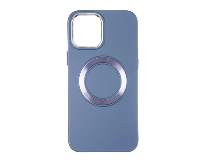 Чохол-силікон COLOR METAL FRAME MagSafe iPhone 14 Pro Max, Blue silver