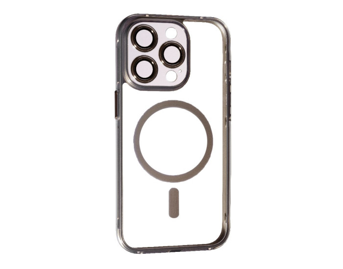 Чохол-силікон Aluminium Metal with MagSafe для Apple iPhone 14 Pro, з склом камери, Silver