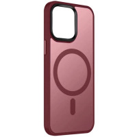 Чохол-силікон Metal Buttons with MagSafe Colorful iPhone 15 Pro Max, Бордовий