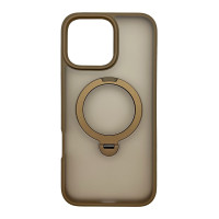 Чехол-силикон Metal Buttons with MagSafe Colorful HQ Ring iPhone 16 Pro, Rose gold