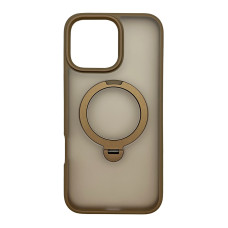 Чохол-силікон Metal Buttons with MagSafe Colorful HQ Ring Apple iPhone 16 Pro, Rose Gold