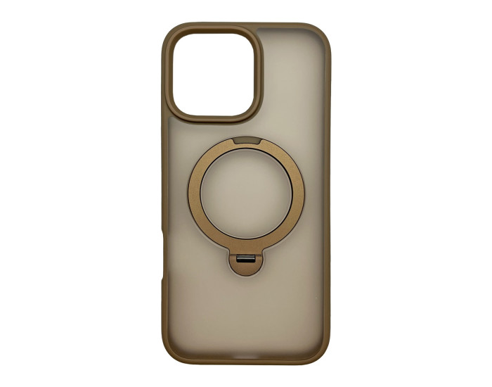 Чохол-силікон Metal Buttons with MagSafe Colorful HQ Ring Apple iPhone 16 Pro, Rose Gold