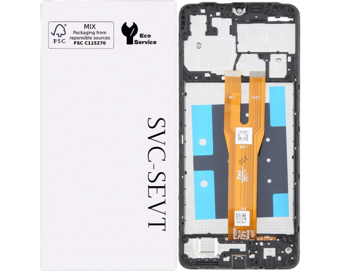 Дисплей с сенсорным экраном (модуль) Samsung A065 Galaxy A06, черный с рамкой, оригинал, сервисная упаковка