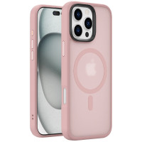 Чохол-силікон Metal Buttons with MagSafe Colorful iPhone 16 Pro Max, Рожевий