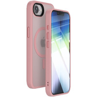 Чохол-силікон Metal Buttons with MagSafe Colorful iPhone 16e, Рожевий
