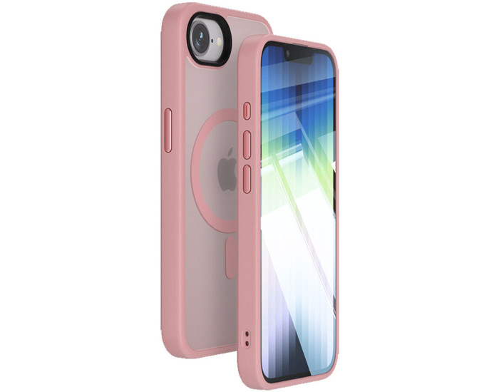 Чохол-силікон Metal Buttons with MagSafe Colorful iPhone 16e, Рожевий