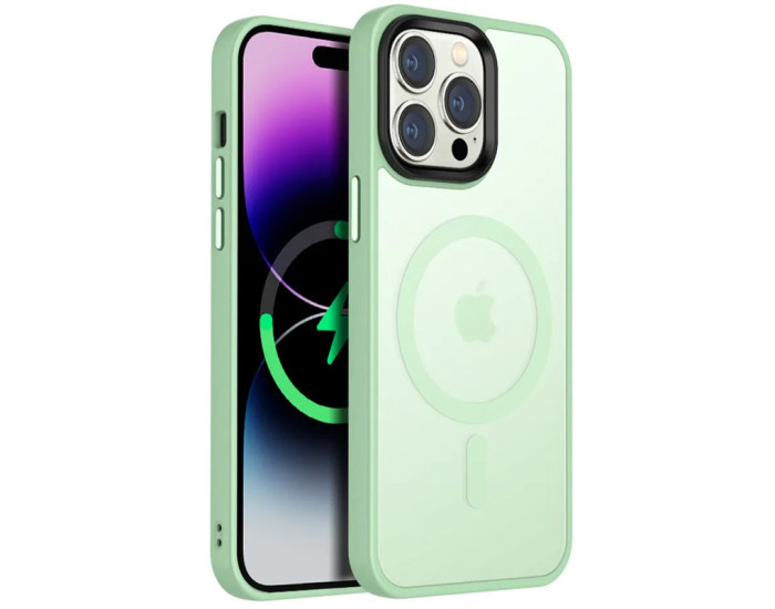 Чохол-силікон Metal Buttons with MagSafe Colorful iPhone 13 Pro, Mint