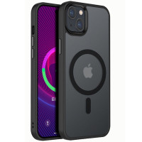 Чохол-силікон Metal Buttons with MagSafe Colorful iPhone 15 Plus, чорний