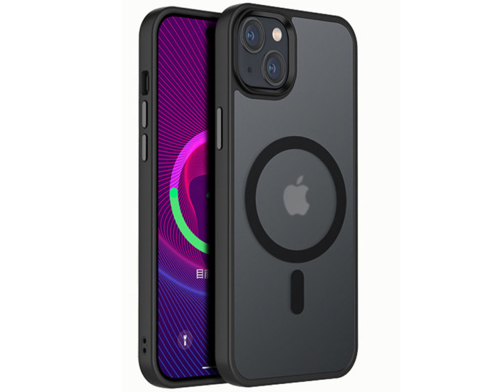 Чохол-силікон Metal Buttons with MagSafe Colorful iPhone 15 Plus, чорний