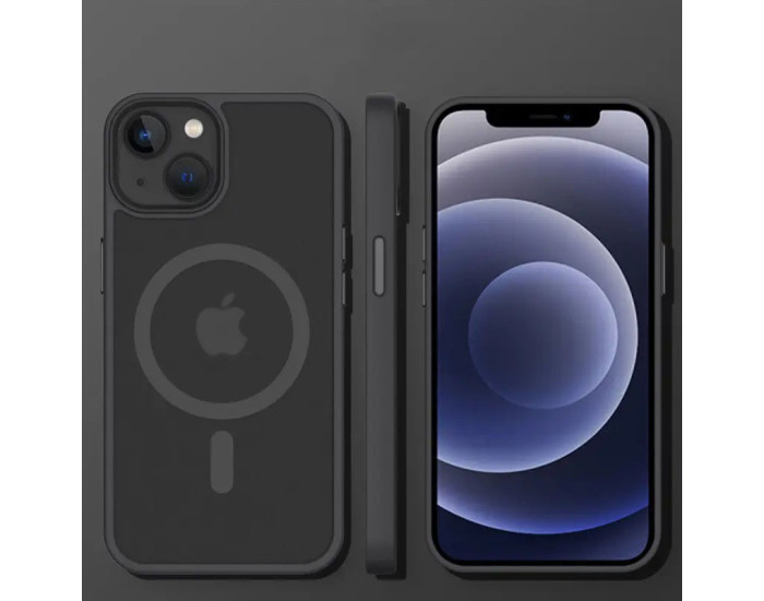 Чохол-силікон Metal Buttons with MagSafe Colorful iPhone 15 Plus, чорний