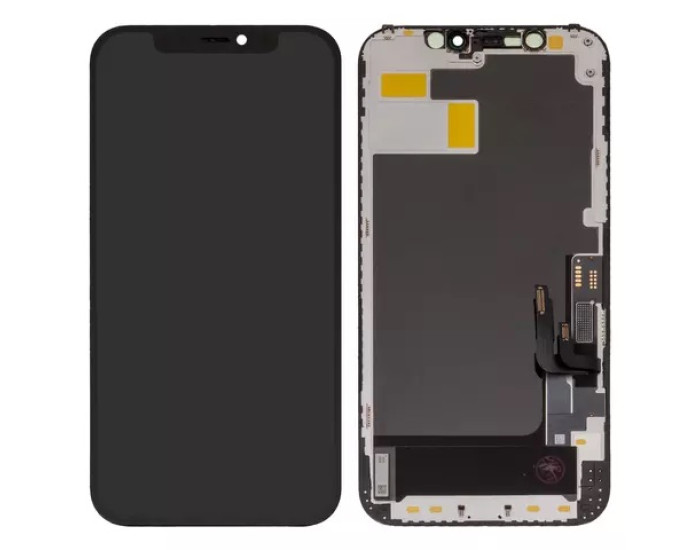 Дисплей з сенсорним екраном (модуль) iPhone 12 / 12 Pro, чорний, OLED, GK OEM Hard, без мікросхеми