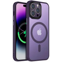 Чохол-силікон Metal Buttons with MagSafe Colorful iPhone 15 Pro Max, Темно-Фіолетовий