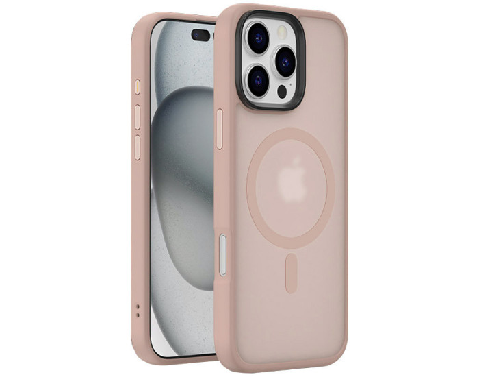 Чохол-силікон Metal Buttons with MagSafe Colorful iPhone 16 Pro, золотий