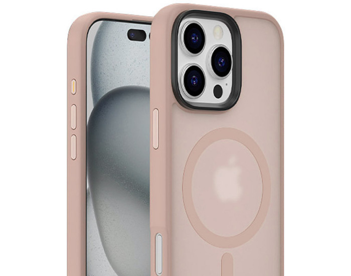 Чохол-силікон Metal Buttons with MagSafe Colorful iPhone 16 Pro, золотий