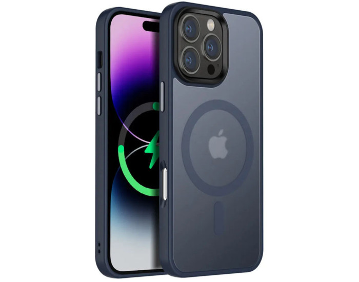 Чохол-силікон Metal Buttons with MagSafe Colorful iPhone 16 Pro, Dark blue