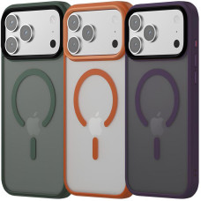 Чохол-силікон Metal Buttons with MagSafe Colorful iPhone 17 Pro Max, Рожевий