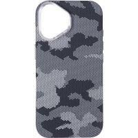 Чехол-силикон Pitaka Kevlar Style Case (camera stand) MagSafe iPhone 17, Military grey (box)
