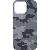 Чехол-силикон Pitaka Kevlar Style Case (camera stand) MagSafe iPhone 16 Pro Max, Military grey (box)
