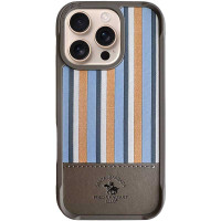 Чохол шкіряний оригінал Polo Santa Barbara Isaac iPhone 16 Pro, Сірий титан