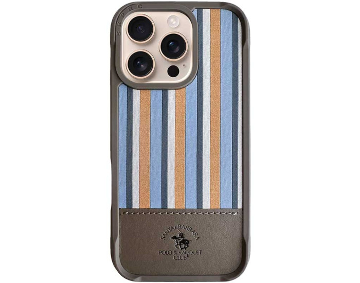 Чохол шкіряний оригінал Polo Santa Barbara Isaac iPhone 16 Pro, Сірий титан